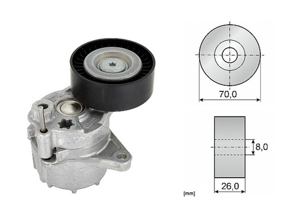Imagen de Tensor De La Correa Mercedes Benz Sprinter 313Cdi 413 Cdi Doble Rueda Trasera/Sprinter 313Cdi 413 Cdi Rueda Sencilla Trasera 04-09