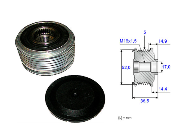 Imagen de Polea Alternador Marcha Libre Mercedes Benz A 160 (W169)/A 150 (W169)/B 180 (W245)/B 200 (W245) 03-13