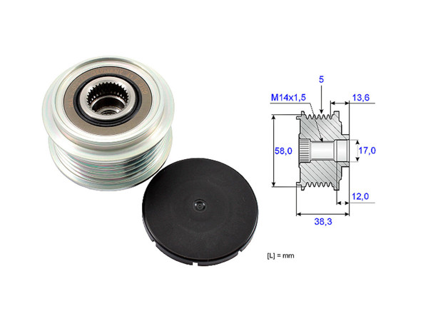 Imagen de Polea Alternador Marcha Libre Toyota Corolla 03-14