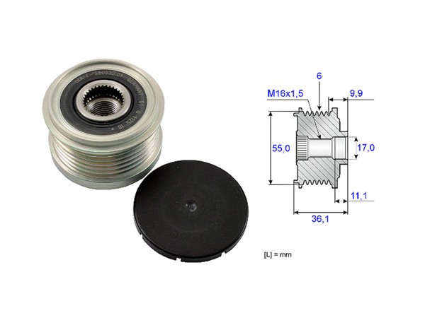 Imagen de Polea Alternador Marcha Libre Iveco Daily 55C17 Chasis Cabina R.Doble Abs/Daily 35S14 Chasis Cabina  Abs (Bra)/Daily 40S14 Chasis Cabina R.Simple Furgon/Daily 70C17 Chasis Cabina 13-25