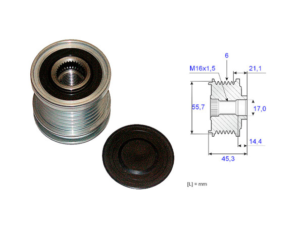 Imagen de Polea Alternador Marcha Libre Audi A4 01-04