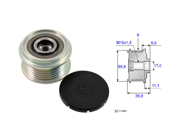 Imagen de Polea Alternador Marcha Libre Volks Amarok 4X2 - 4X4 17-25