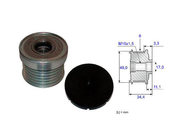 Imagen de Polea Alternador Marcha Libre BMW 316I (E90)/525I (E60)/530 (E60)/120I (E81)/330I (E90)/318I (E90)/X5 3.0 Si (E70)/325I (E90)/X1 28I (E84) 03-15