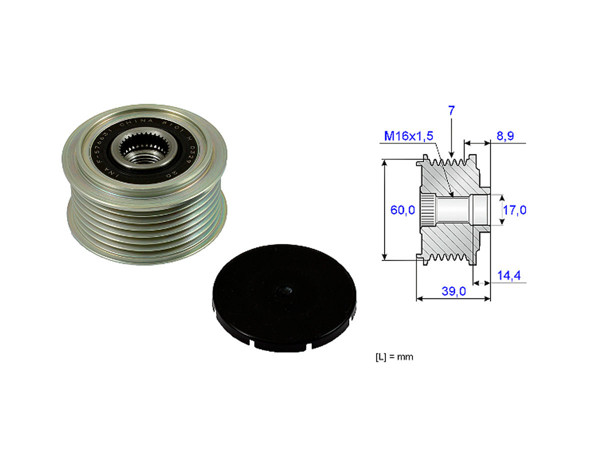 Imagen de Polea Alternador Marcha Libre Hyundai H350 16-25