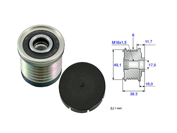 Imagen de Polea Alternador Marcha Libre Renault Megane/Logan/Fluence 11-25