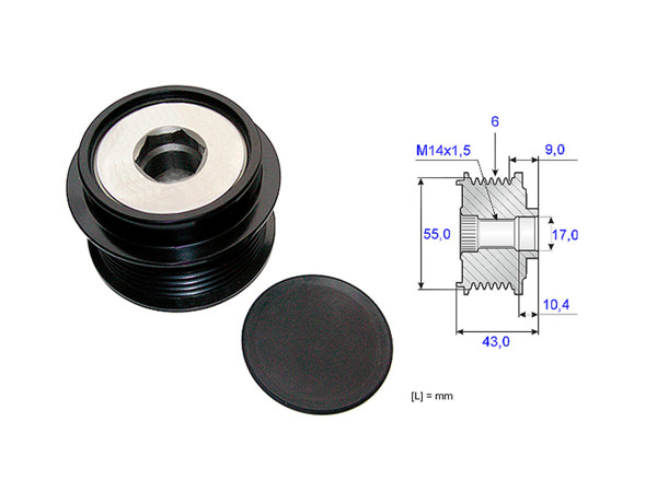 Imagen de Polea Alternador Marcha Libre Toyota Corolla/Rav4 10-17