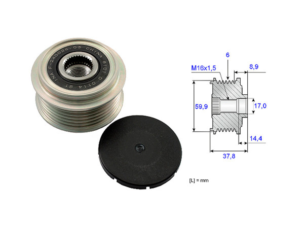Imagen de Polea Alternador Marcha Libre Hyundai Tucson, Kia Sportage 11-16