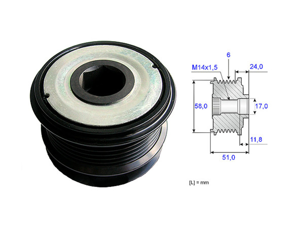 Imagen de Polea Alternador Marcha Libre Chrysler Voyager 02-25