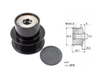 Imagen de Polea Alternador Marcha Libre Alt Citroen C1, Peug 107/108 08-25