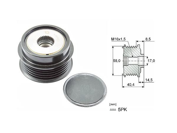 Imagen de Polea Alternador Marcha Libre Hyundai Grand I10/I10/Hb20 Hb20S  Kia Rio 14-25