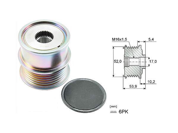 Imagen de Polea Alternador Marcha Libre Audi Q2 Basic/Q3/A3/A1/A4  Seat Leon Sc  Volks Tiguan/Golf/New Beetle 13-25