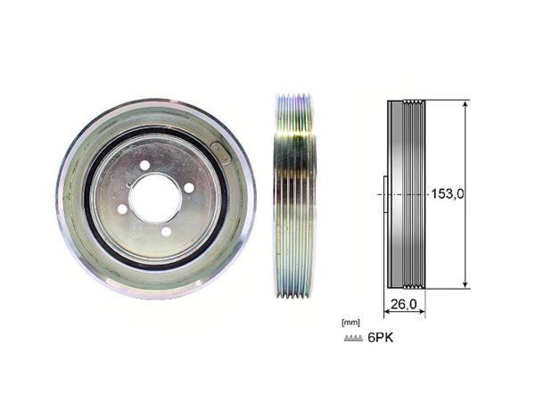 Imagen de Polea Damper Citroen Xsara/C15/Jumpy/Berlingo  Peug Expert/206/Partner/306 96-25