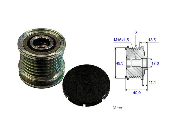 Imagen de Polea Alternador Marcha Libre Mini Paceman Cooper S (R61)/Clubman Cooper S (R55)/Cooper S (R56)/Countryman Cooper (R60)/Cooper (R56)  Peug 308 Sw/308 08-25