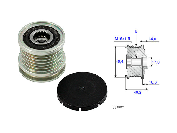 Imagen de Polea Alternador Marcha Libre Seat Inca Diesel/Cordoba/Toledo Diesel  Volks Golf/Polo/Caddy Ii 93-03