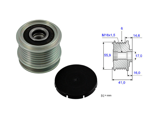 Imagen de Polea Alternador Marcha Libre Audi A3, Volks Golf 96-06