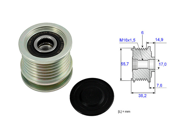 Imagen de Polea Alternador Marcha Libre Mercedes Benz C 250 D (W202)/E 300 D (W210)/C 250 Td (W202)/E 250 D (W210)/E 290 Td (W210) 93-01