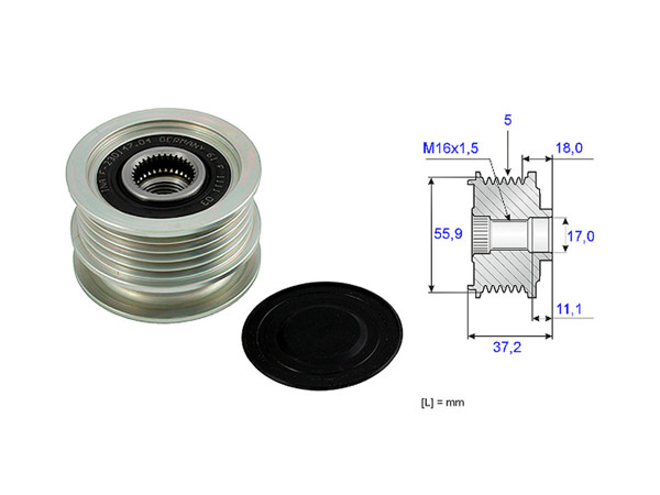 Imagen de Polea Alternador Marcha Libre Alt Renault Logan/Kangoo/Megane/Scenic 99-17
