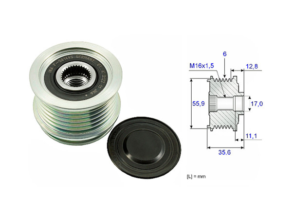 Imagen de Polea Alternador Marcha Libre Audi A4/A3  Volks Passat/Tiguan 05-25
