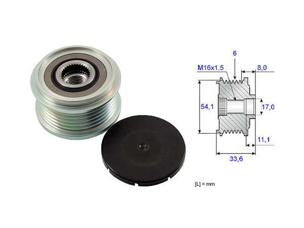 Imagen de Polea Alternador Marcha Libre Alt Citroen Xantia/C4  Ford Ecosport  Peug 206/406/307/306 93-25