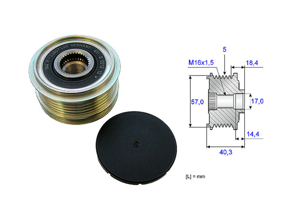 Imagen de Polea Alternador Marcha Libre Hyundai Accent 08-25