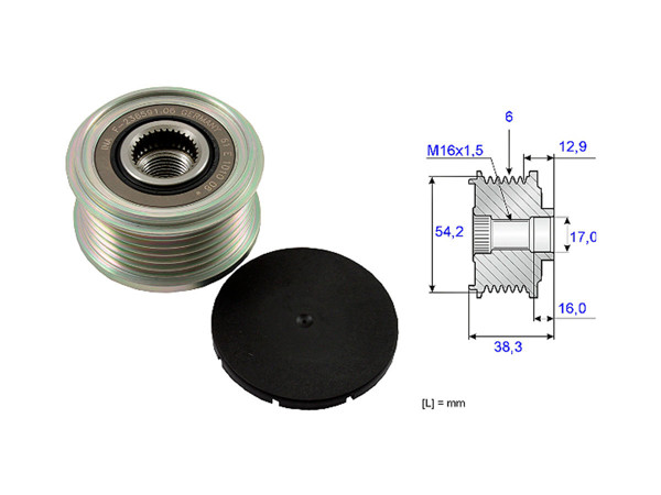 Imagen de Polea Alternador Marcha Libre Citroen C4/Berlingo  Peug Partner/307/206 03-25