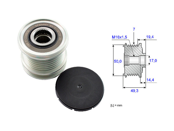 Imagen de Polea Alternador Marcha Libre Mercedes Benz Ml280 Cdi (W164)/C 320 Cdi (W203)/E 280 Cdi (W211) 04-25