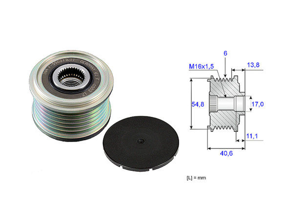 Imagen de Polea Alternador Marcha Libre Renault Fluence/Clio/Duster/Logan/Megane 00-25