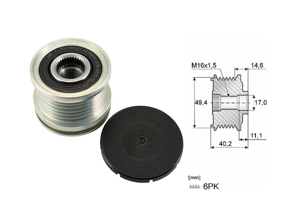 Imagen de Polea Alternador Marcha Libre Toyota Hilux  Volks Amarok 4X2 4X4 11-25