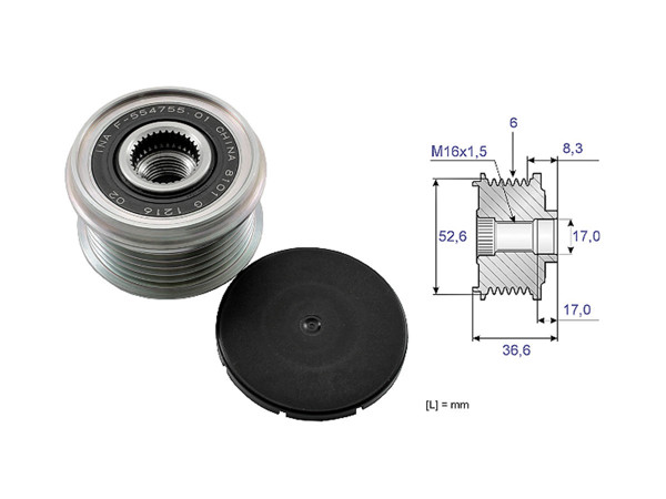 Imagen de Polea Alternador Marcha Libre Renault Koleos 09-25