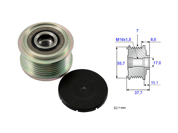 Imagen de Polea Alternador Marcha Libre Ford Ranger 4X2/Ranger 4X4  Mazda Bt50 4X4/Bt50  Toyota Hilux 04-25