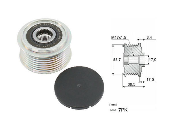 Imagen de Polea Alternador Marcha Libre Alt Ford Ranger 4X4/Ranger 4X2  Mazda Bt50/Bt50 4X4 12-25