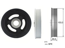 Imagen de Polea Damper Chevrolet Corsa  Citroen C3/Berlingo/C4/C3 Aircross/Jumpy/C-Elysee/C4 Cactus  Opel Grandland/Combo/Corsa  Peug 2008 Ii/Partner/301/307/2008/208/3008/206/Expert/308 Sw/308 04-28