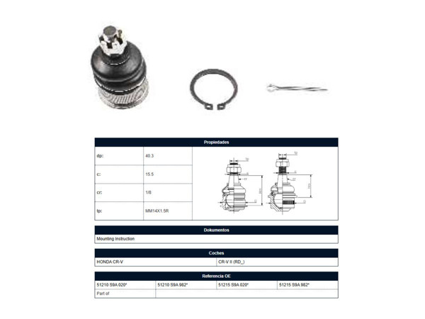 Imagen de Rotula Honda Crv 02-06 Der/Izq