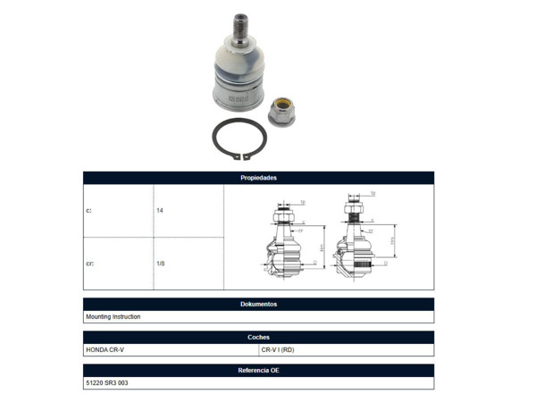Imagen de Rotula Honda Crv 95-01 Der/Izq