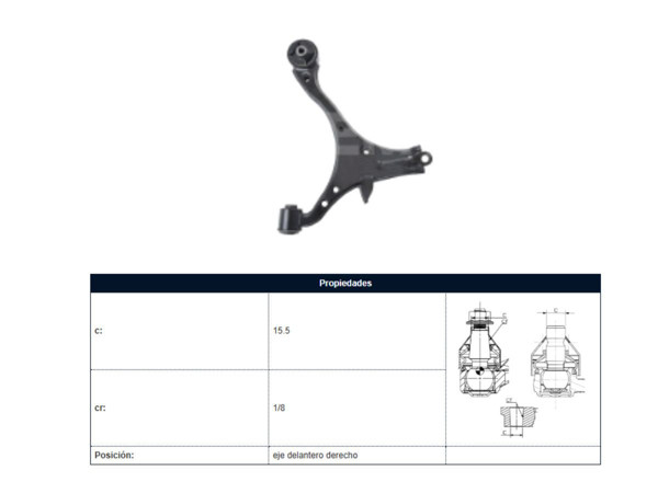 Imagen de Parilla De Suspension Delantera Honda Civic 01-05 Der