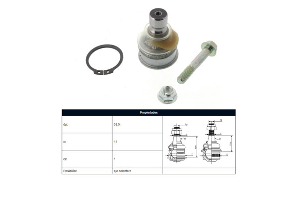 Imagen de Rotula Delantera Nissan Sentra B16/Juke/Tiida/Sentra B17 07-25 Der/Izq