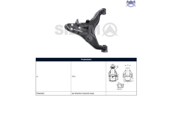 Imagen de Parilla De Suspension Del Mitsubishi L200, Toyota Hilux 07-17 Izq