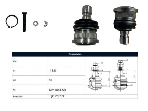 Imagen de Rotula Nissan Versa/March/Note 11-25 Der/Izq