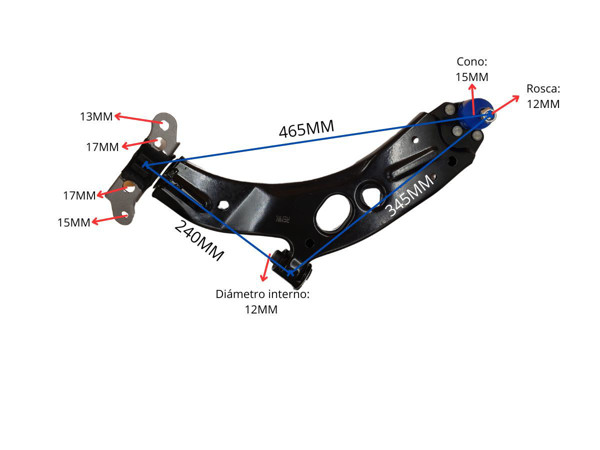 Imagen de Parilla De Suspension Del Fiat Palio/Siena/Uno Way / Uno Evo Modelo Nuevo / Uno Attractive 04-25 Izq