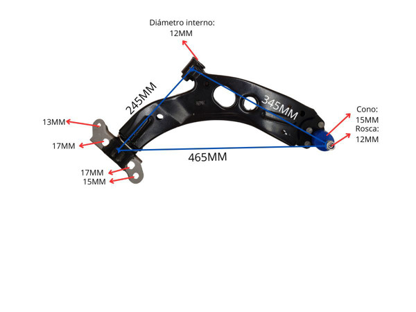 Imagen de Parilla De Suspension Del Fiat Palio/Siena/Uno Way / Uno Evo Modelo Nuevo / Uno Attractive 04-25 Der