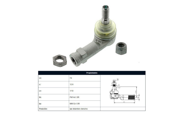 Imagen de Puntero Seat Inca D/Cordoba/Toledo D-Volks Polo 93-25 Der