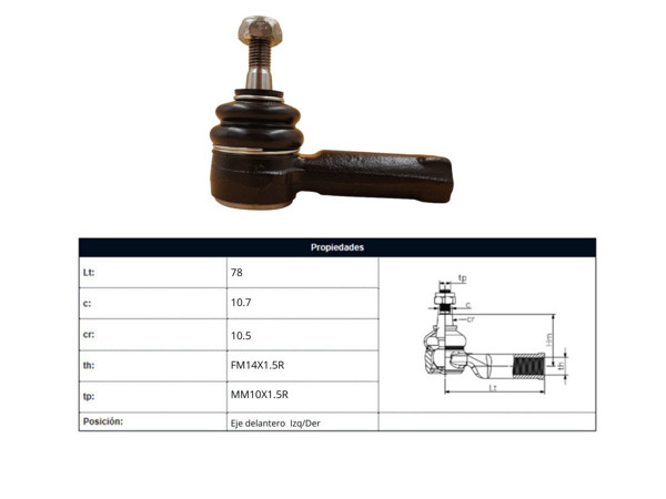 Imagen de Puntero Chevrolet Corsa/Corsa Combo/Celta 95-16 Der/Izq Int Ø14