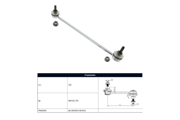 Imagen de Bieleta Citroen C-Elysee, Peug 207/301 11-25 Der