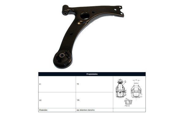 Imagen de Parilla De Suspension Delantera Toyota Corolla 03-07 Der