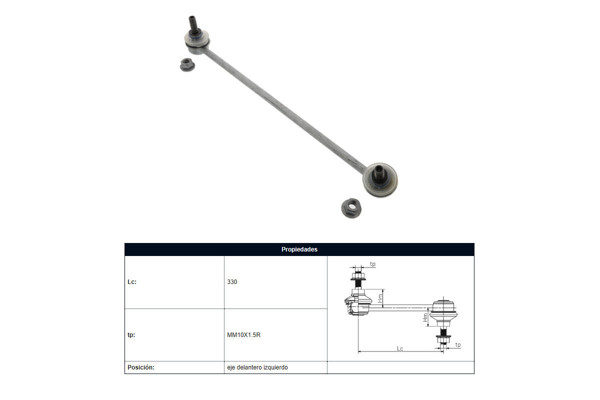 Imagen de Bieleta Citroen C-Elysee, Peug 301/207 11-25 Izq