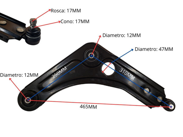 Imagen de Parilla De Suspension Delantera Ford Escort 90-03 Der