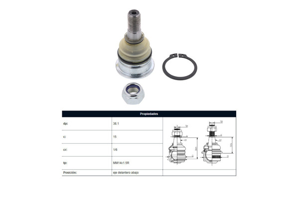 Imagen de Rotula Delantera Nissan Sentra B15 01-06 Der/Izq