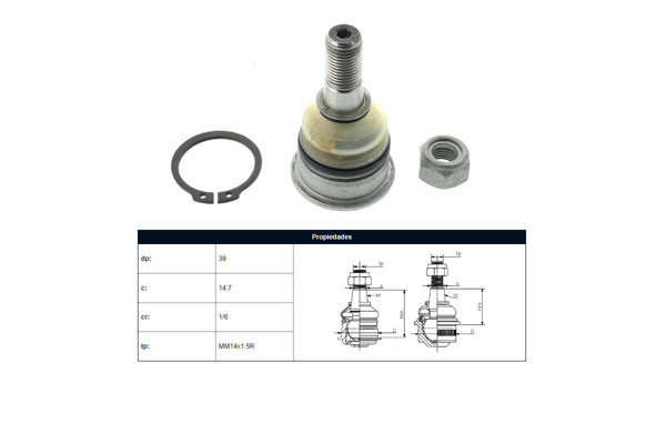 Imagen de Rotula Delantera Nissan Sentra B14/Sentra B13 82-17 Der/Izq
