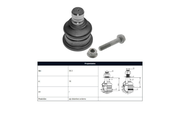 Imagen de Rotula Delantera  Renault Stepway/Sandero/Logan/Megane/Clio/Captur 00-25 Der/Izq