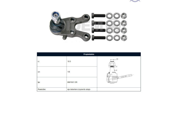 Imagen de Rotula Delantera Mitsubishi L200 96-06 Izq